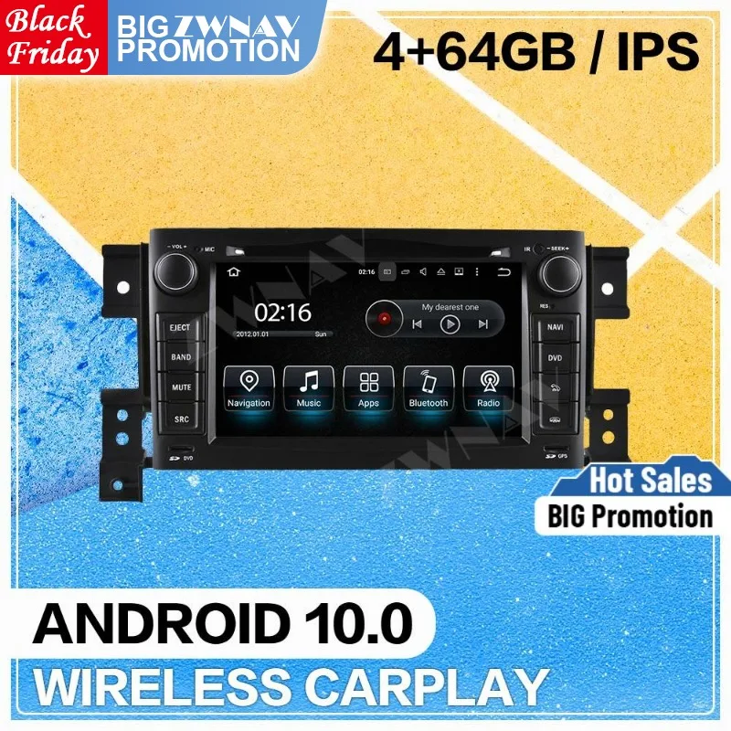 4+64GB Android 10.0 Car multimedia Player for Suzuki Grand Vitara 2005-2012 GPS Navigation audio radio auto stereo IPS head unit