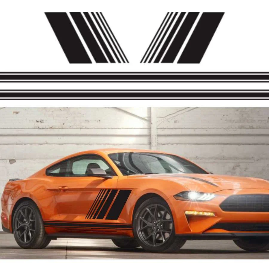 

Car Styling Body Both Side Decor Stickers Racing Sport Styling Vinyl Decals Auto Door Stripes Stickers