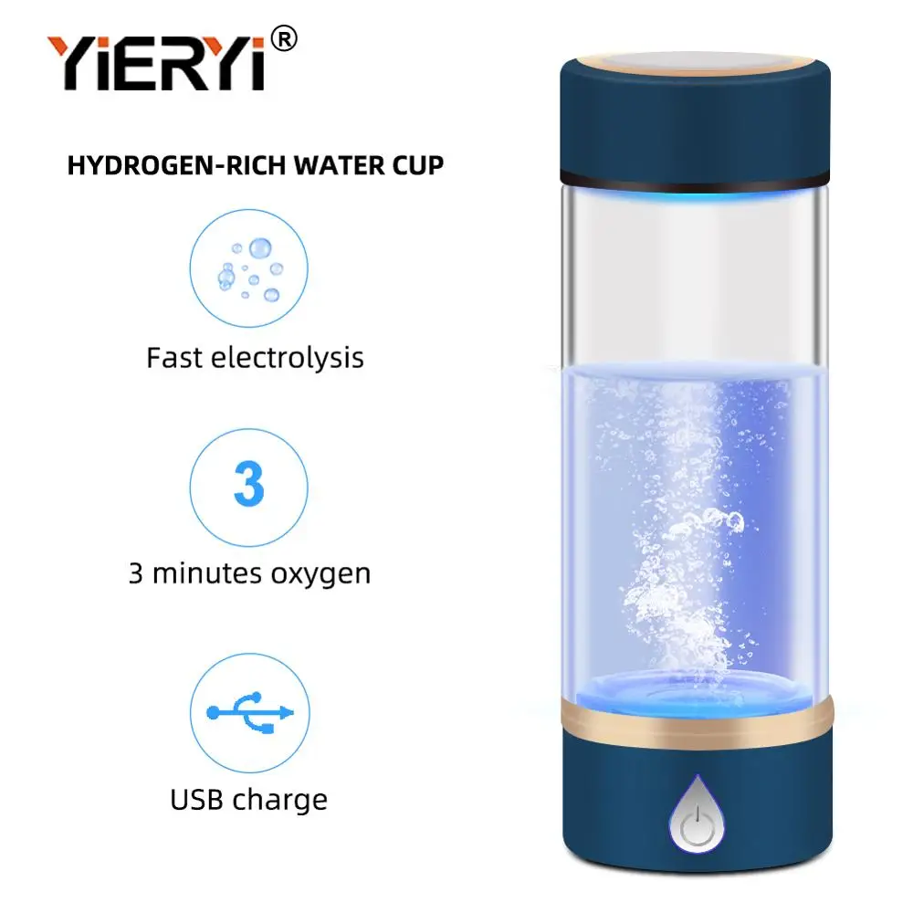 

Yieryi SPE/PEM Rich Hydrogen Cup Water Generator USB Rechargeable Alkaline Lonizer Bottle with Drain Hole For Improve Sub-health