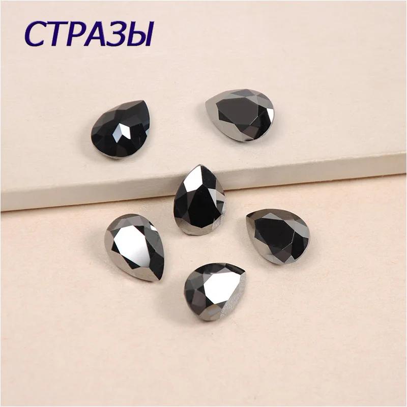 

4320 K9 Shape Dorp Cut Jet Hematite Claw Sew On Stone Pointed Back Rhinestones Strass Crystal DIY Clothing Jewelry Accessories