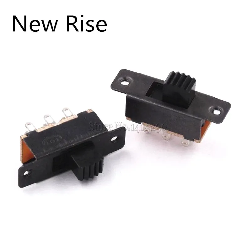 10PCS Toggle Switch 2 Position 6 Pins With Fixed Hole Handle High 5mm DPDT 2P2T Panel Mount Slide Switch 125VAC