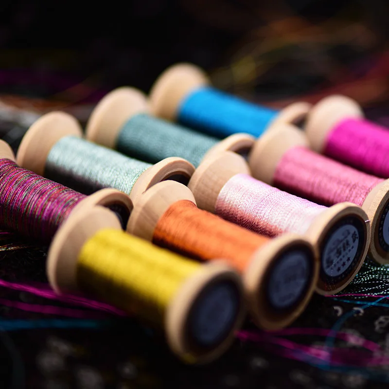 Different color series of Gold Line/French embroidery  thread/embroidery spool/colorful gold embroidery thread/ 50 meters/roll