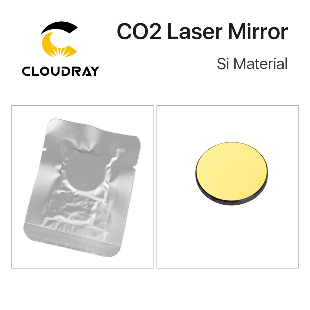 Cloudray High Quality Si Reflective Mirror D19.05 20 25 30 38.1mm Coated Gold for CO2 Laser Engraving Cutting Machine