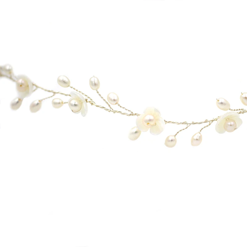 O810 Delicate süßwasser perle haar bands stirnband für braut dekoriert perlen phantasie hochzeit haar bands mit shell blume