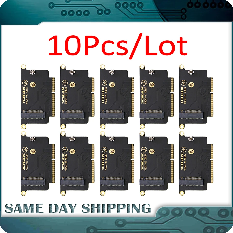 10Pcs/Lot M.2 NVME SSD Adapter for Macbook A1708 Laptop NVMe PCIe M2 NGFF SSD Adapter Riser Card 2016 2017 Year