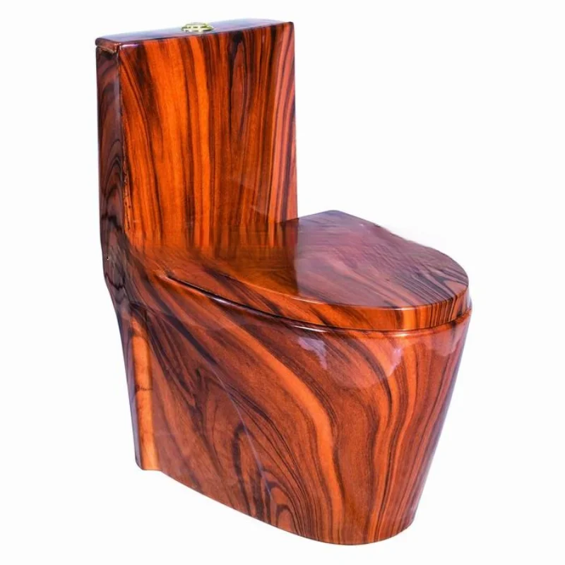 Boutique High-Grade Wood Grain Marbling Toilet Super One-Piece Closet Toilet Ceramic Color