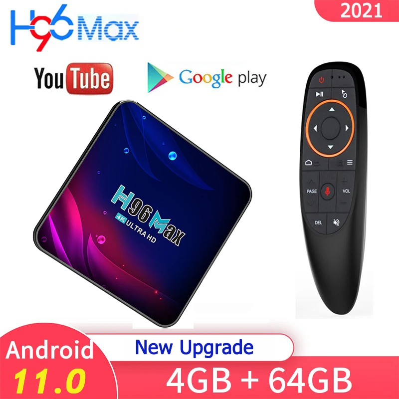 Android 11 H96 MAX V11 RK3318 Smart TV Box 4GB 32GB 64GB 2.4G&5G Wifi BT H96Max Media Player Google Voice Assistant Set Top Box