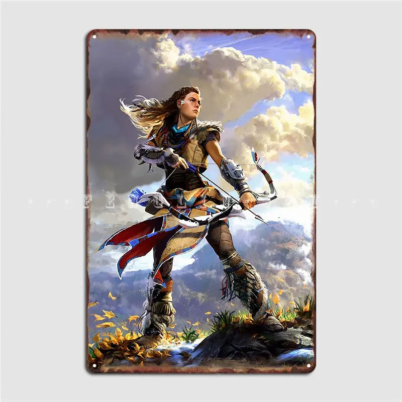 Aloy Horizon Art Metal Sign Wall Plaque Printing Wall Mural Club Bar Tin Sign Posters