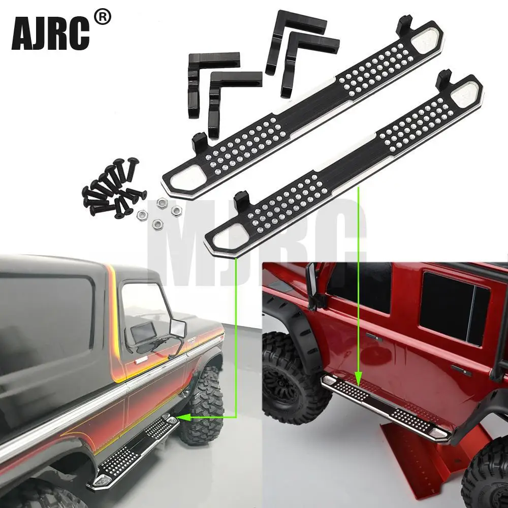 

Ajrc 2 Piece Aluminum Side Metal Cleat Pedal For Traxxas Trx-4 Defender Trx4 Bronco 1/10 Scale Rc Crawler Upgraded Parts