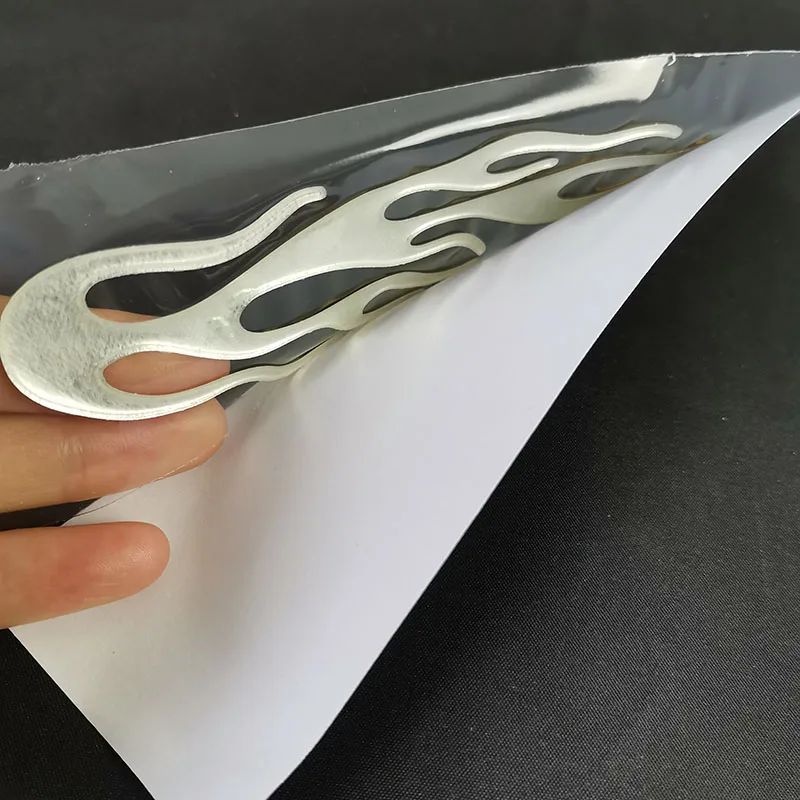 3D Fire Flame Auto Emblem Badge Soft PVC Chrome Styling Car Sticker for Rearview Mirror Motorcycle Decal