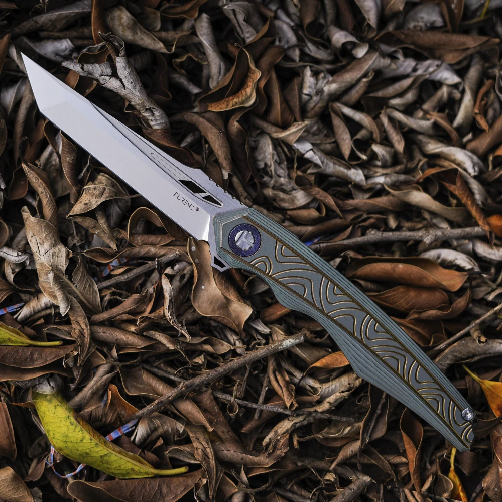 Turenz high quality m390 powder steel pocket knife outdoor survival camping self-defense folding knife TC4 titanium alloy