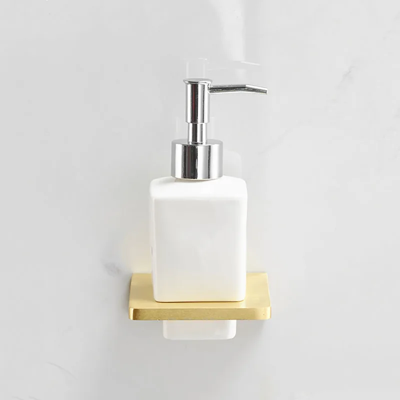 Brushed Gold Bathroom Liquid Soap Dispenser Ceramic Wall Mounted Dispensers Hand Soap Lotion Pump Dispensers Bottle