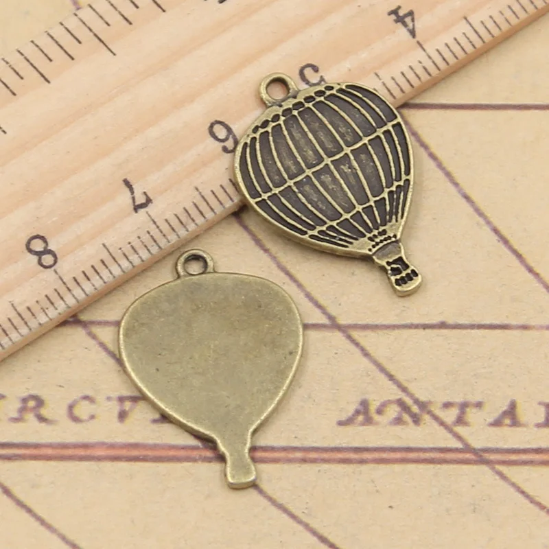 25pcs Charms Hot Air Balloon 24x16mm Tibetan Bronze Silver Color Pendants Antique Jewelry Making DIY Handmade Craft For Necklace