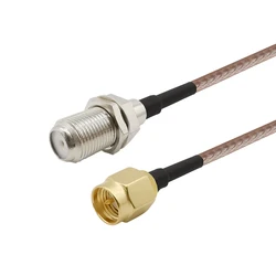 SMA Male Plug to F TV Female Jack bulkhead Straight RF Jumper pigtail Cable RG316 SMA to F Connector RF Cable