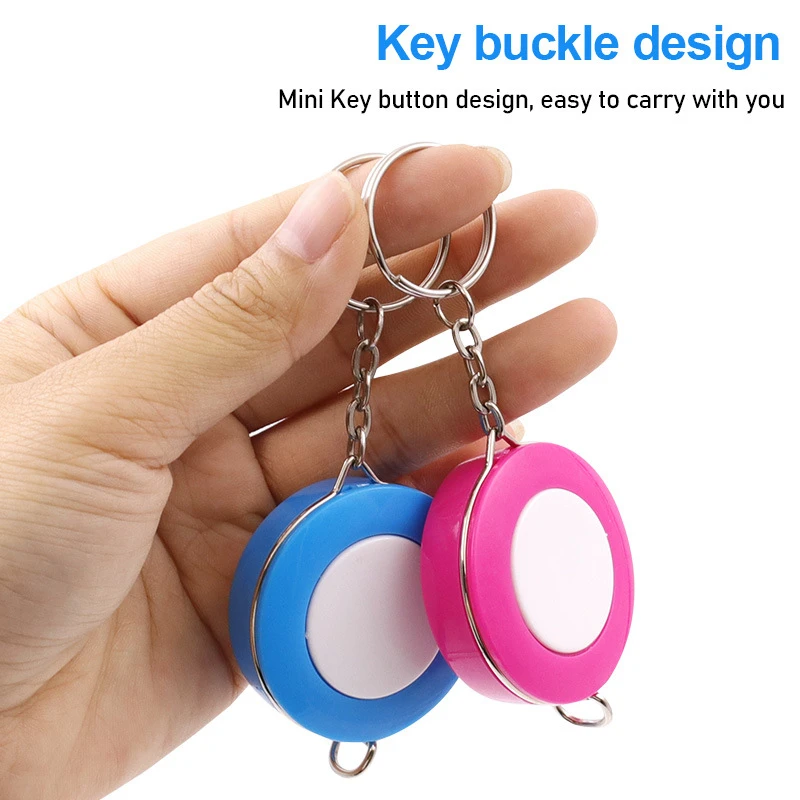 Candy Color Keychain Tape Thước đo 1,5 M / 60 inch Mini cầm tay Thước kéo dễ dàng Thu vào Thước Băng Đo lường Dụng cụ đo