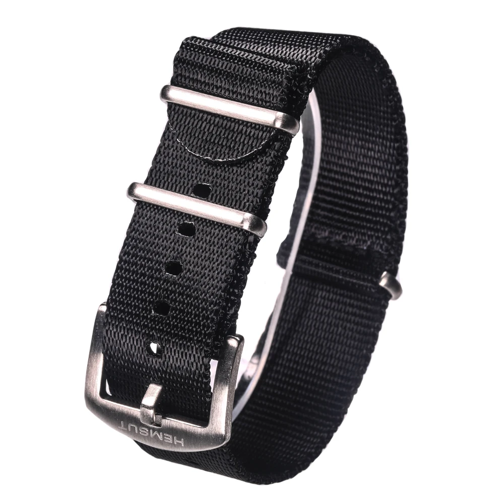 HEMSUT High Quality One Piece Watch Band Nylon Wrist Strap For Men  Military Movement  Replacement  20mm18mm22mm24mm