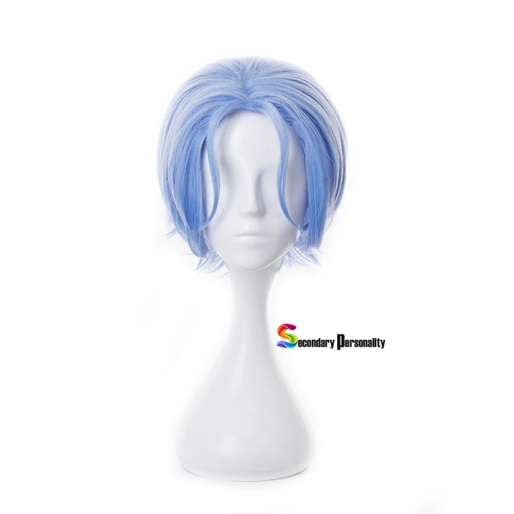 2021 New Anime SK8 The Infinity Langa Hasegawa Cosplay Wig SK Eight Badge Ranga Blue Short Heat-resistant Fiber Hair