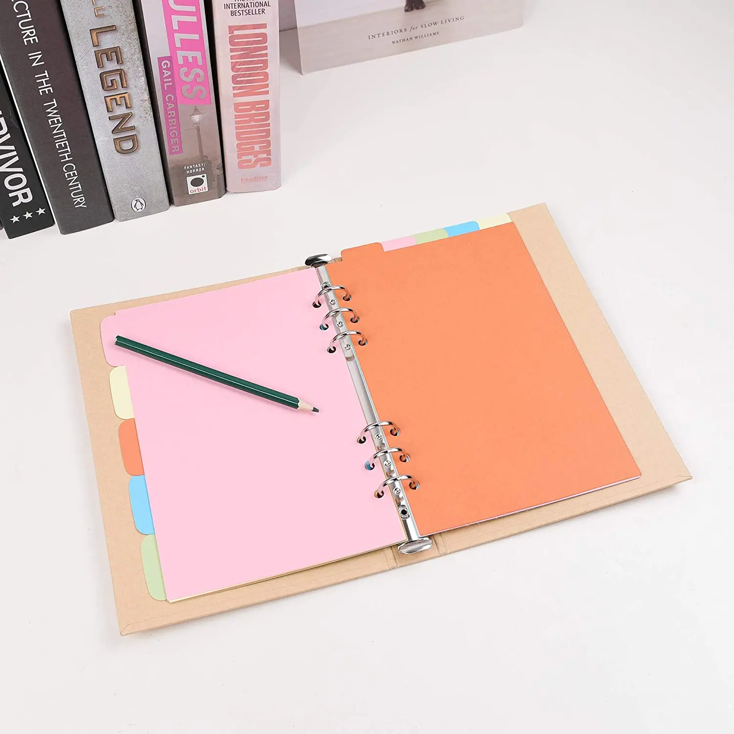 A5/A6/A7/B5/A4 Paper Divider Index Page Tab Cards For 6-Holes Ring Binders Filofax Notebooks Travel Diary Journal Planner