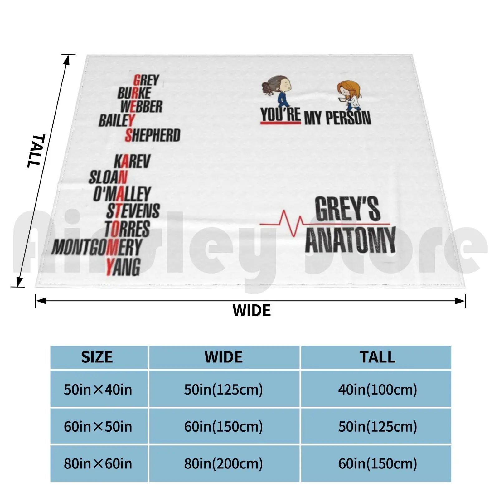 Grey’s Blanket Fashion Custom Grey S Anatomy Derek Shepherd Meredith Grey Twisted Sisters You Re My Person