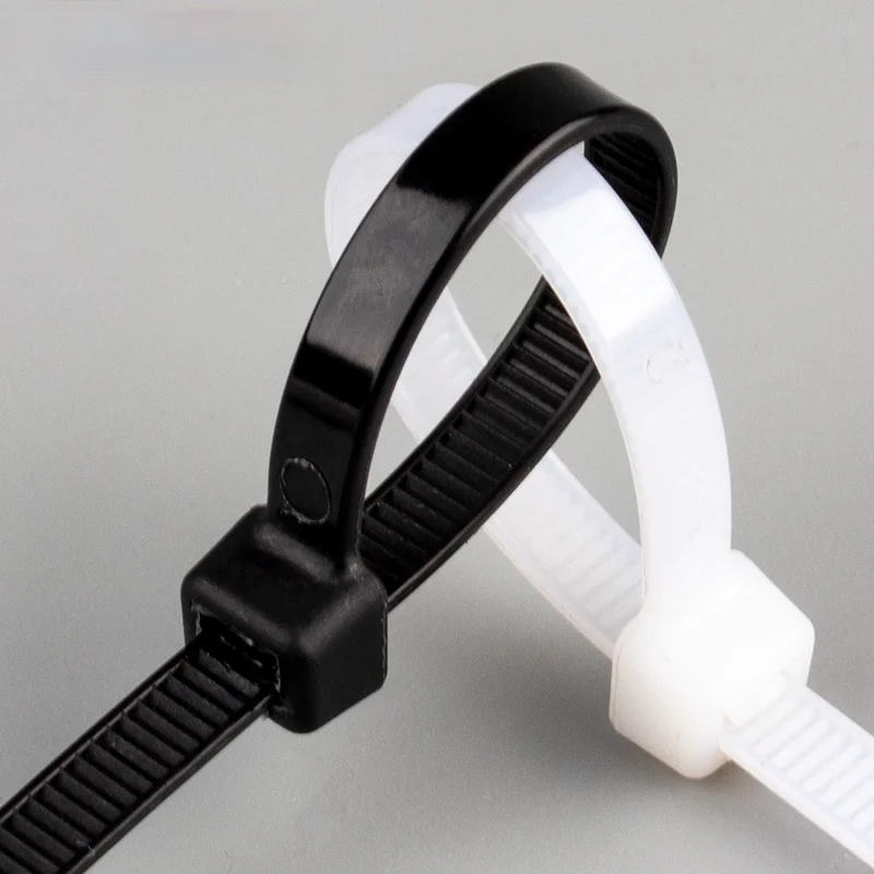 500/1000pcs Self-Locking Plastic Nylon Wire Cable Zip Ties Black or white Cable Ties Fasten Loop Cable Various specifications