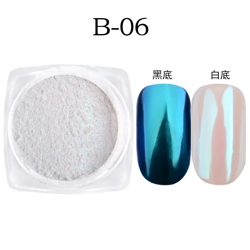 Magic Mirror Pearl Colors Shell Powder For Nails irridescent Aurora Chrome Sparkly Pigment Glitter Dust For Nail Art Decoration