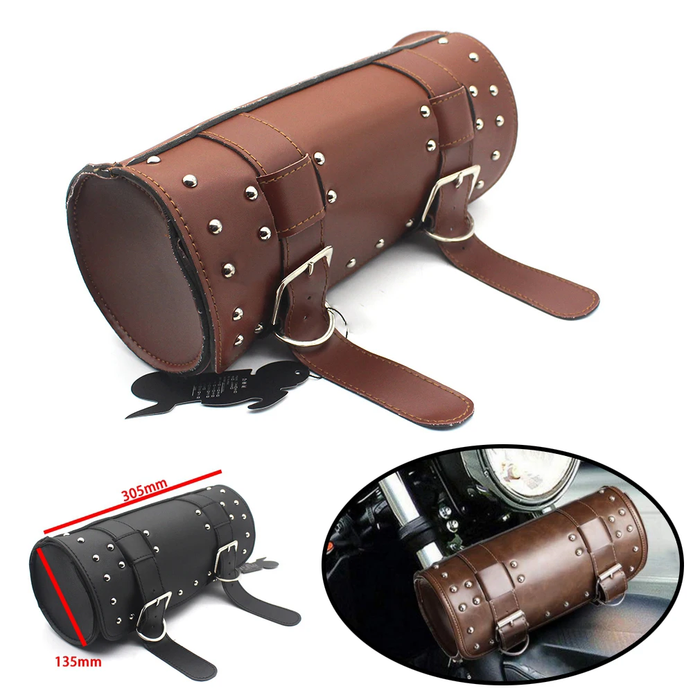 

Motorcycle Saddle Bag Leather Luggage Bag Storage Tool Pouch Universal For Honda Yamaha Suzuki BMW Harley Sportster XL 1200 883