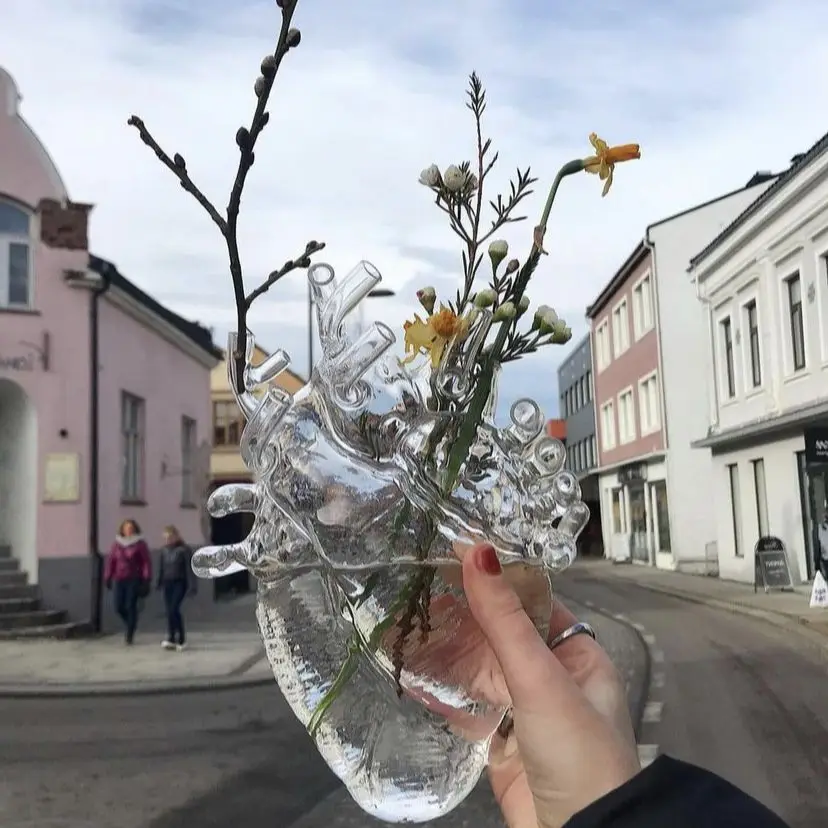 

Композиция из искусственного сердца для цветов, новое украшение в форме сердца для дома, настольное украшение, ваза из смолы, украшения, украшения