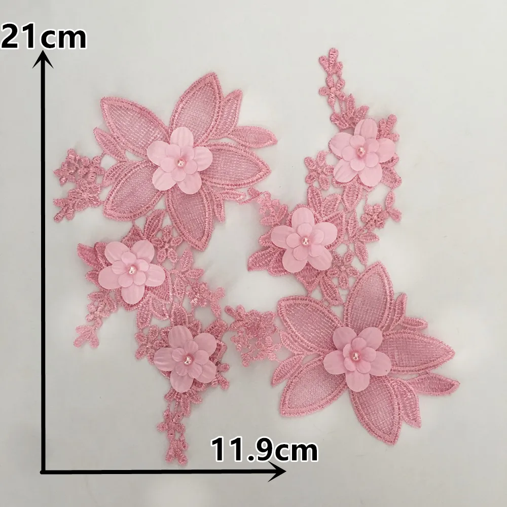 3D Three-dimensional Flower Decoration Applique Rhinestone DIY Lace False Collar Embroidery Clothing Craft Supplies Accessories