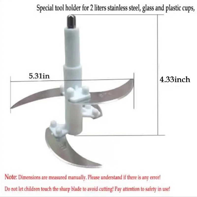 Pisau Aksesori Penggiling Daging Elektrik, Pisau Pencampur Elektrik Multifungsi Kapasitas 2L ~ 3L Tempat Pisau Universal, Pisau Tunggal