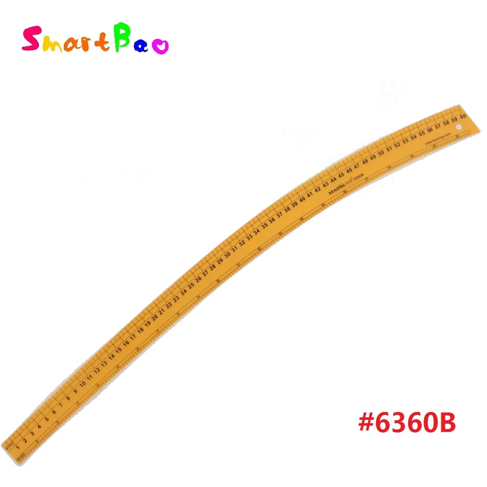 60 cm Durable Plastic Vary Form Curve Ruler with Sandwich Line for Handicraft Pattern Making  For Sew Area  1.2mm Thick  #6360B