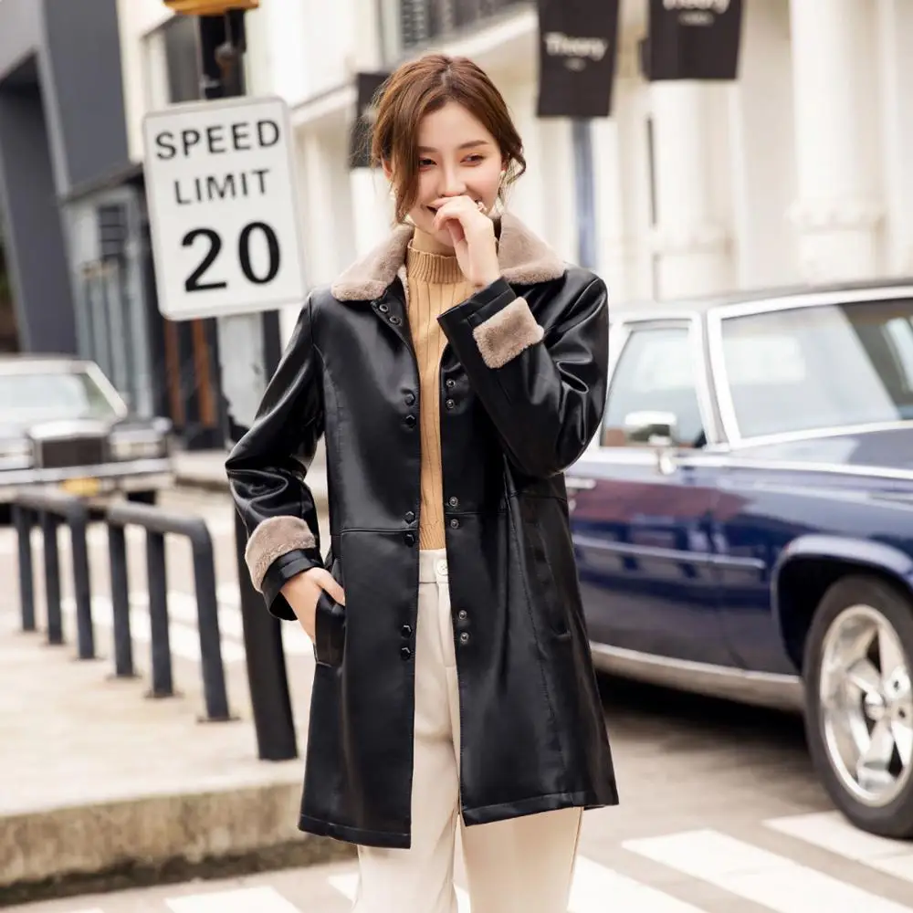 

2020 Fashion New Leather Coat with For Women