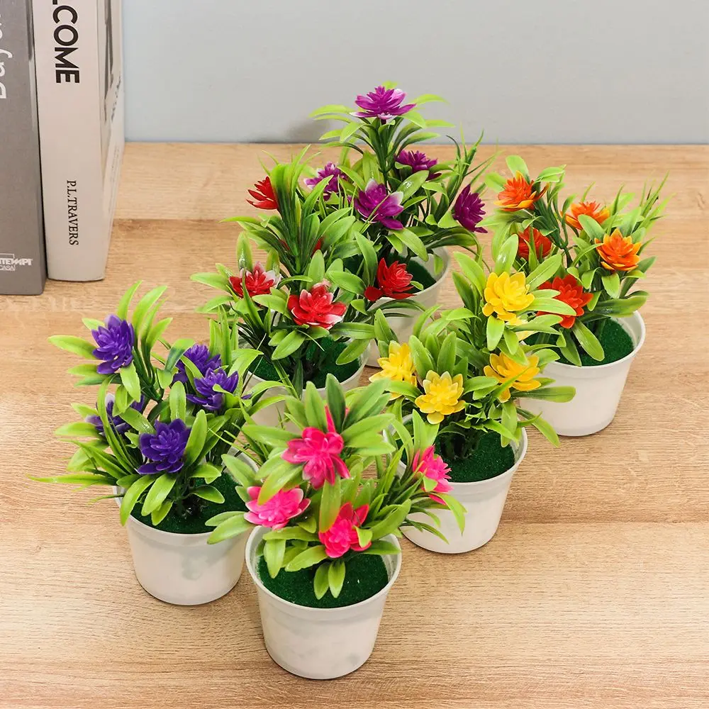 Dining Room Wedding Party Decortion for Office Artificial Flower with Pots Outdoor Decor Fake False