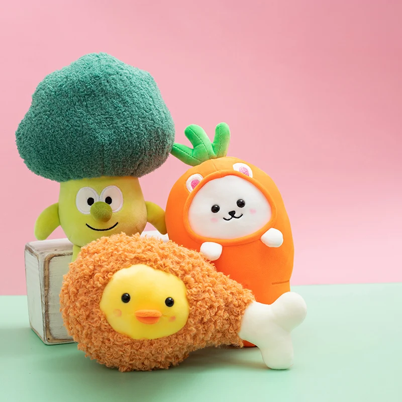 26CM Simulation Vegetable Pillow Cushion Vegetable Plush Dolls Broccoli Radish Carrot Chicken Legs Plush Toy Creative Home Gift