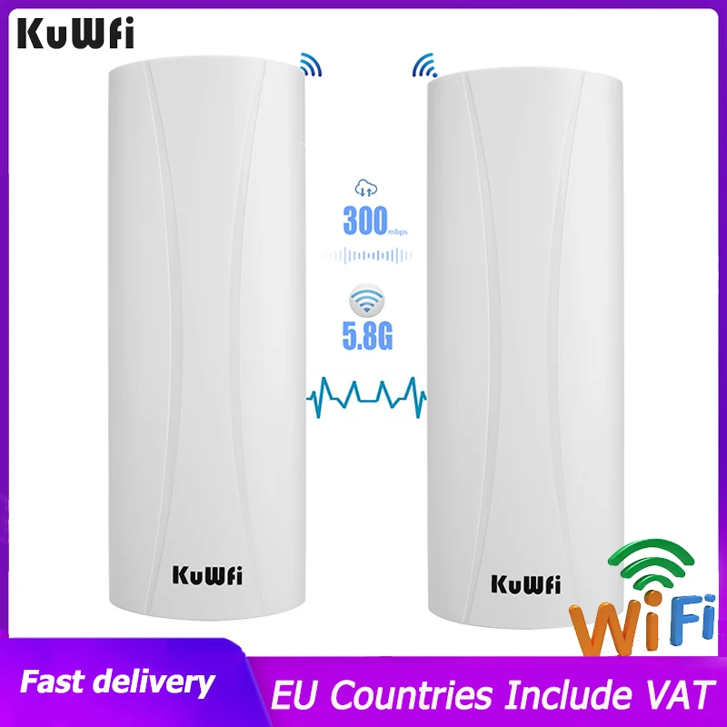 KuWFi 300Mbps Wifi Bridge Router 1-3KM Wireless Repeater Wifi Extender Signal Amplifier With 14dbi Gain Antenna