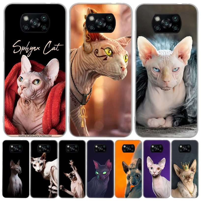 Lavaza Sphynx Sphinx Cat Phone Case For Xiaomi Poco X3 Nfc M3 F3 F1 Mi Note 10 Pro 11 Lite 11i 8 9 9T 10T CC9 A3 Cover Fundas