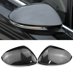 For Volkswagen Golf MK8 VIII 8 Side Mirror Covers Caps (Carbon Look) 2020 2021 2022 for VW Glossy black wing rearview