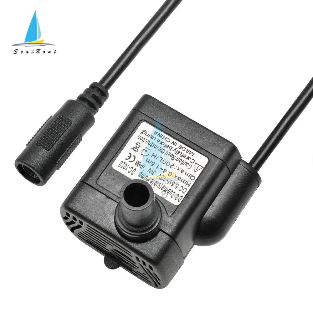 DC 5V 12V 3W 200L/H Ultra-quiet Mini Brushless Submersible Water Pump for Aquarium Fountain Air Fish Pond Tank