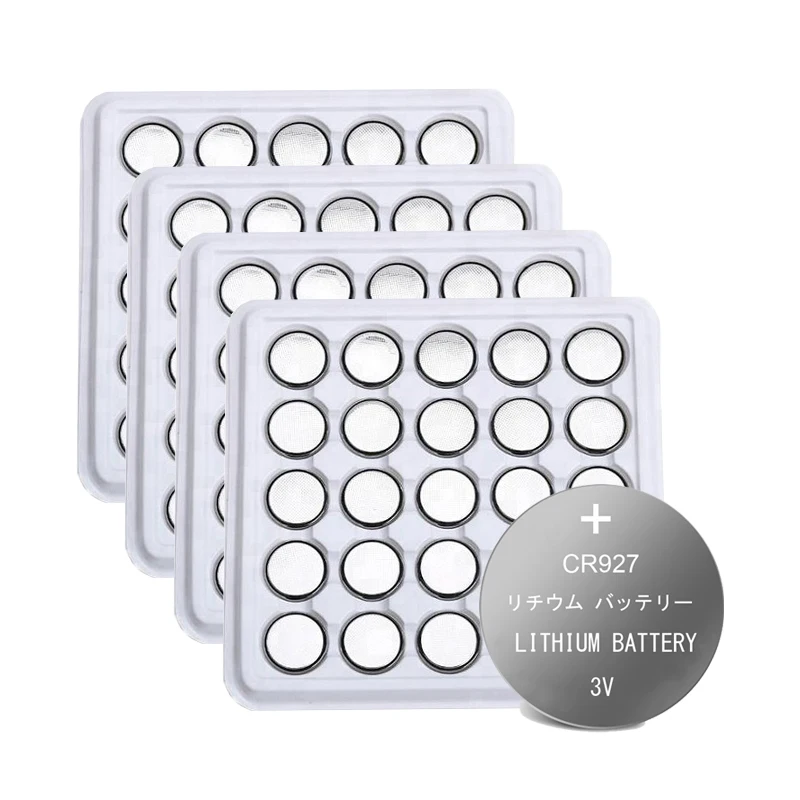 100PCS 3V CR927 Lithium Button Battery DL927 BR927 BR927-1W CR927-1W ECR927 For Calculator Toys Computers Battery Coins Cells