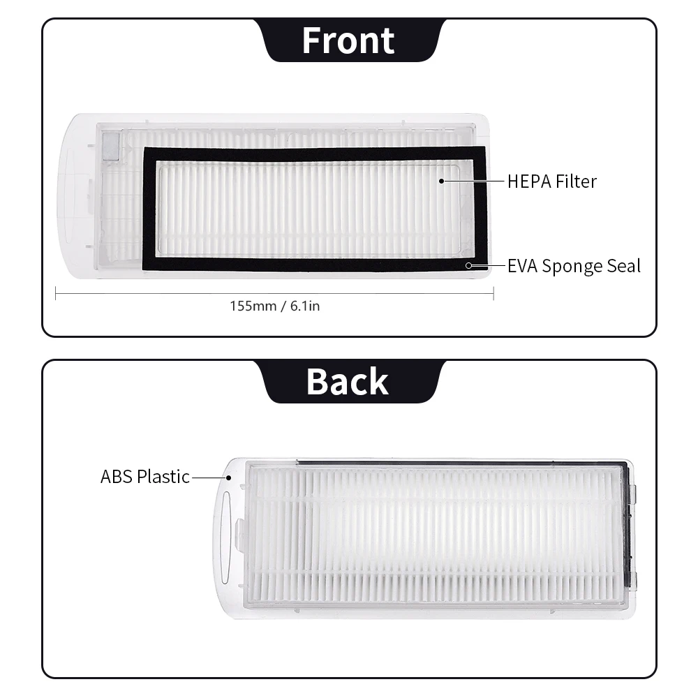 Módulo de Cepillo Lateral filtro HEPA paño de mopa soporte caja de polvo Compatible con NARWAL T10 J1 J2 YJCC001-1 YJC003 piezas de aspiradora