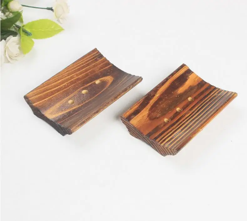 Black Color Wooden Soap Tray Bathroom Soap Holder Drain Water With 3 Holes Soap Dish Bath Accessories New Arrival SN3726