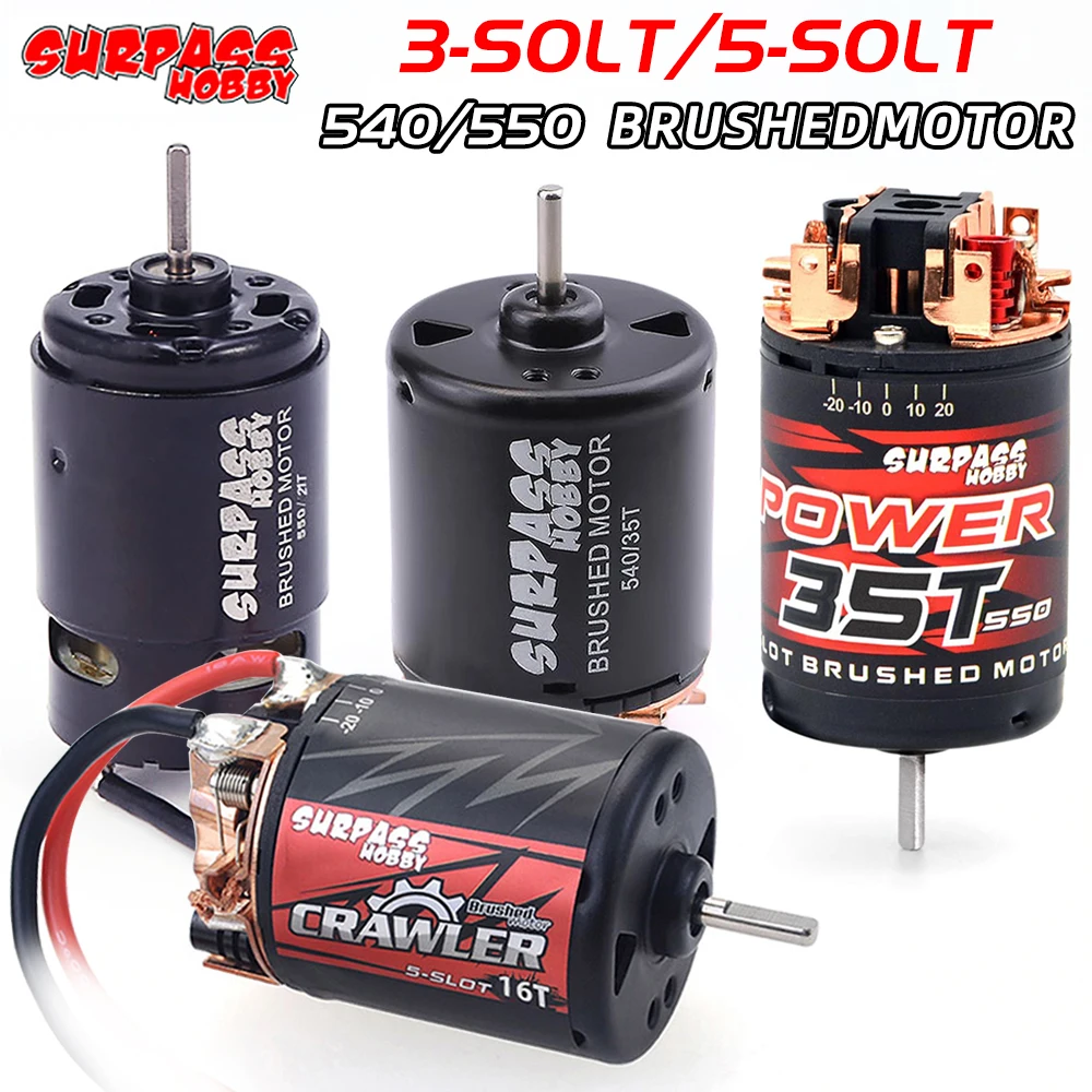 SURPASS HOBBY 5-Slot 3-Solt 540/550 Brushed Motor 12T 16T 21T 27T 35T 45T for HSP HPI Wltoys Kyosho TRAXXAS Brushed 1/10 RC Car