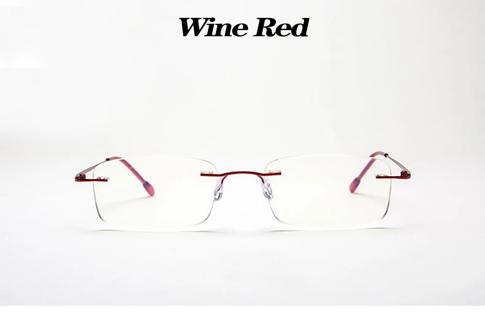 Randlose Lesebrille aus Titanlegierung, ultraleicht, quadratisch, flexibel, Presbyopie-Brille, Anti-Blue-Ray-Brille, Unisex – Detail 10