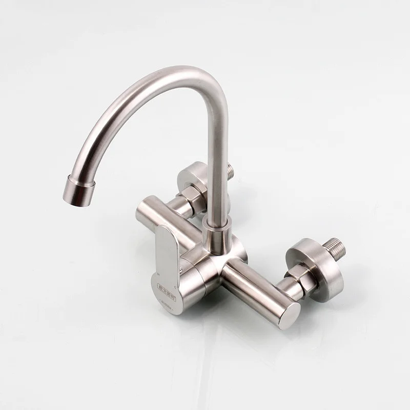 Gold Kitchen Sink Faucets, 304 Stainless Steel Mixer ,Hot and Cold, Single Handle, Wall Mounted, Rotating Balcony, Mop Pool Taps