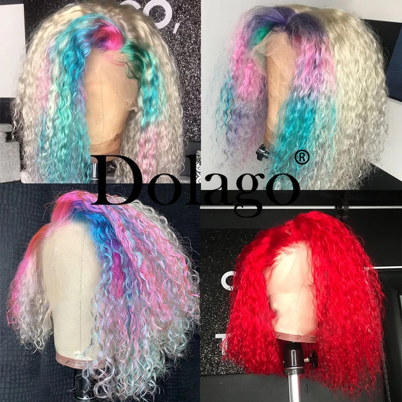 Kinky Curly Lace Front Wig 613 Honey Blonde HD Transparent Lace Short Bob 13x6 Human Hair Wigs Brazilian Dolago Colorful Wig image 6