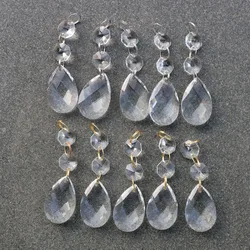 20pcs/lot Clear Chandelier Glass Crystals Lamp Prisms Parts Hanging Drops Pendants 38mm