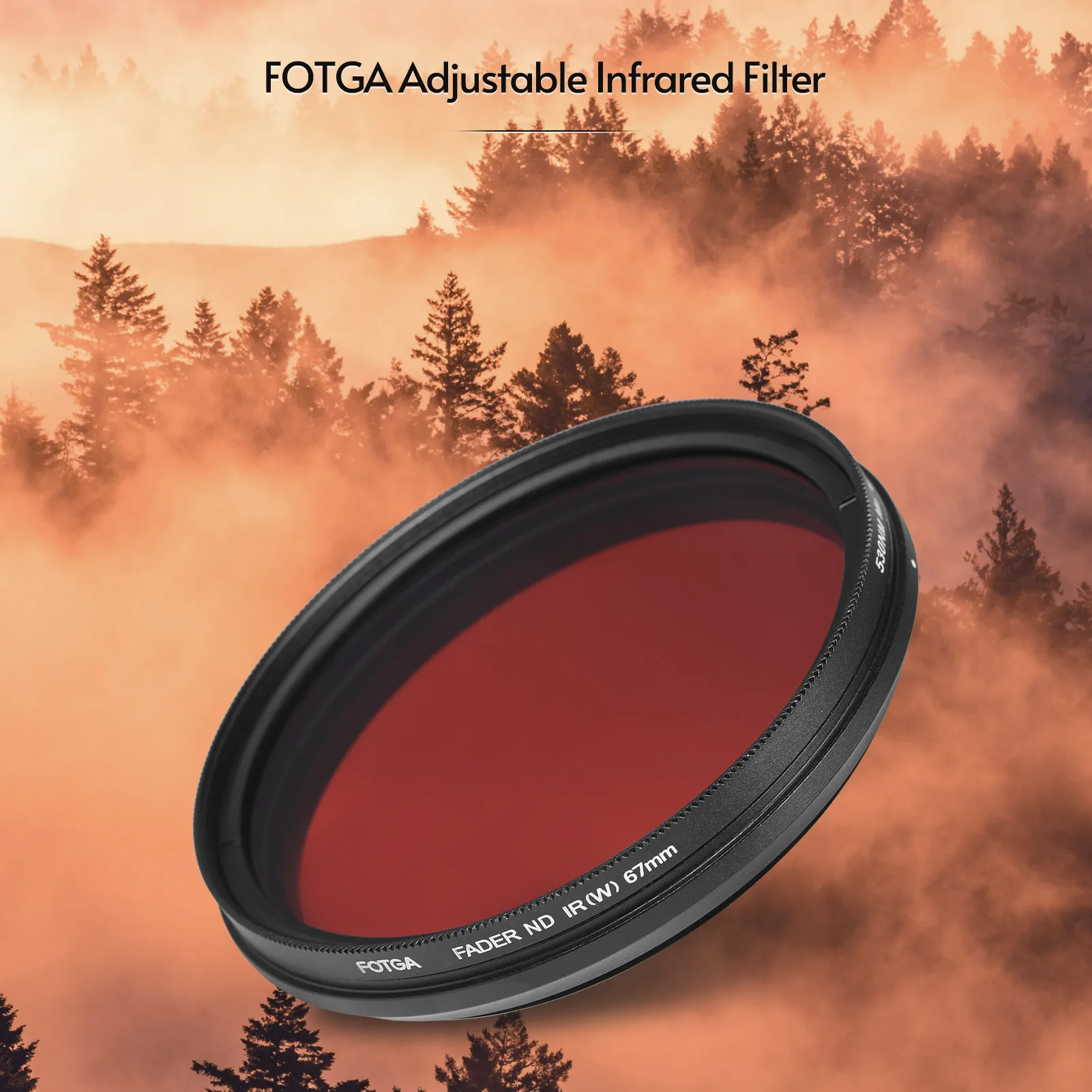 FOTGA 62/67/72/77/82mm filtro a infrarossi regolabile IR Pass filtro obiettivo a raggi X variabile per fotocamera Canon Nikon Sony DSLR