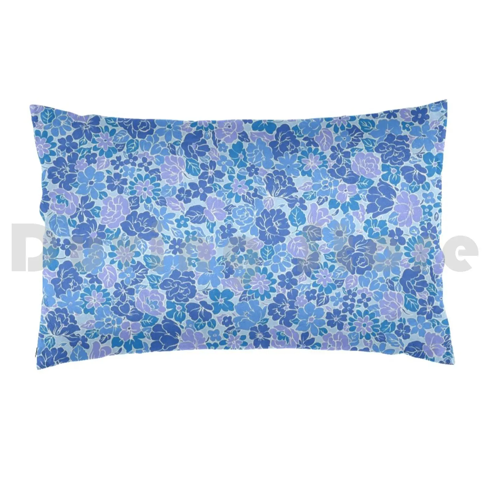 Blue Floral Flower Pattern Pillow Case Printed 50x75 Pattern Colourful Pattern Pillow ? Case