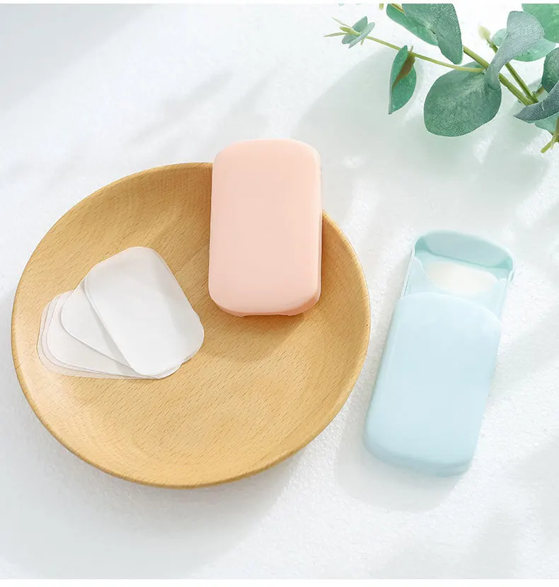 New Fashion Soap Papers Travel Disposable Hand Washing  Paper Soap Portable Hotel Mini Boxed Soap Chips Disposable Soap