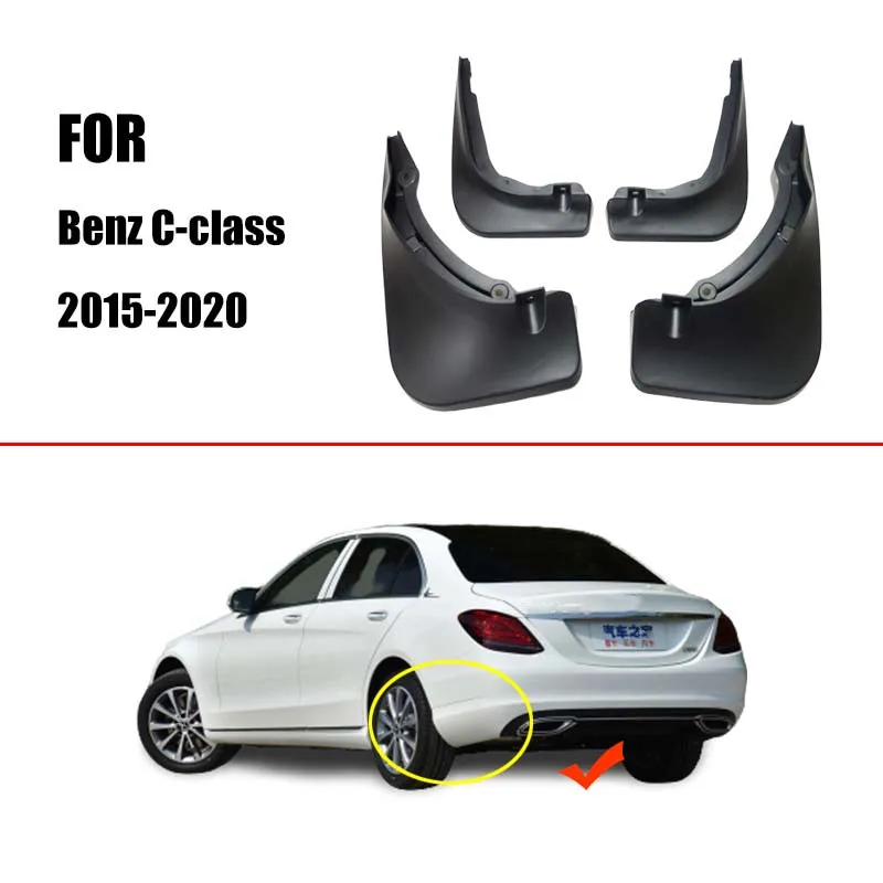 Dành Cho Xe Mercedes Benz C Lớp C Cấp W205 2015 ~ 2021 Fender Bùn Bảo Vệ Cánh Tà Mudguards Phụ Kiện Benz C180 c200 C260 C300 Mudguards