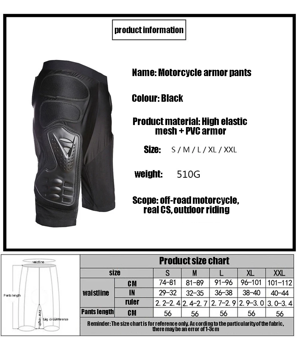 GHOST RACING Motocross Short Protector Motorcycle Shorts Moto Protective Gear Armor Pants Riding Racing Equipment Hip Protection